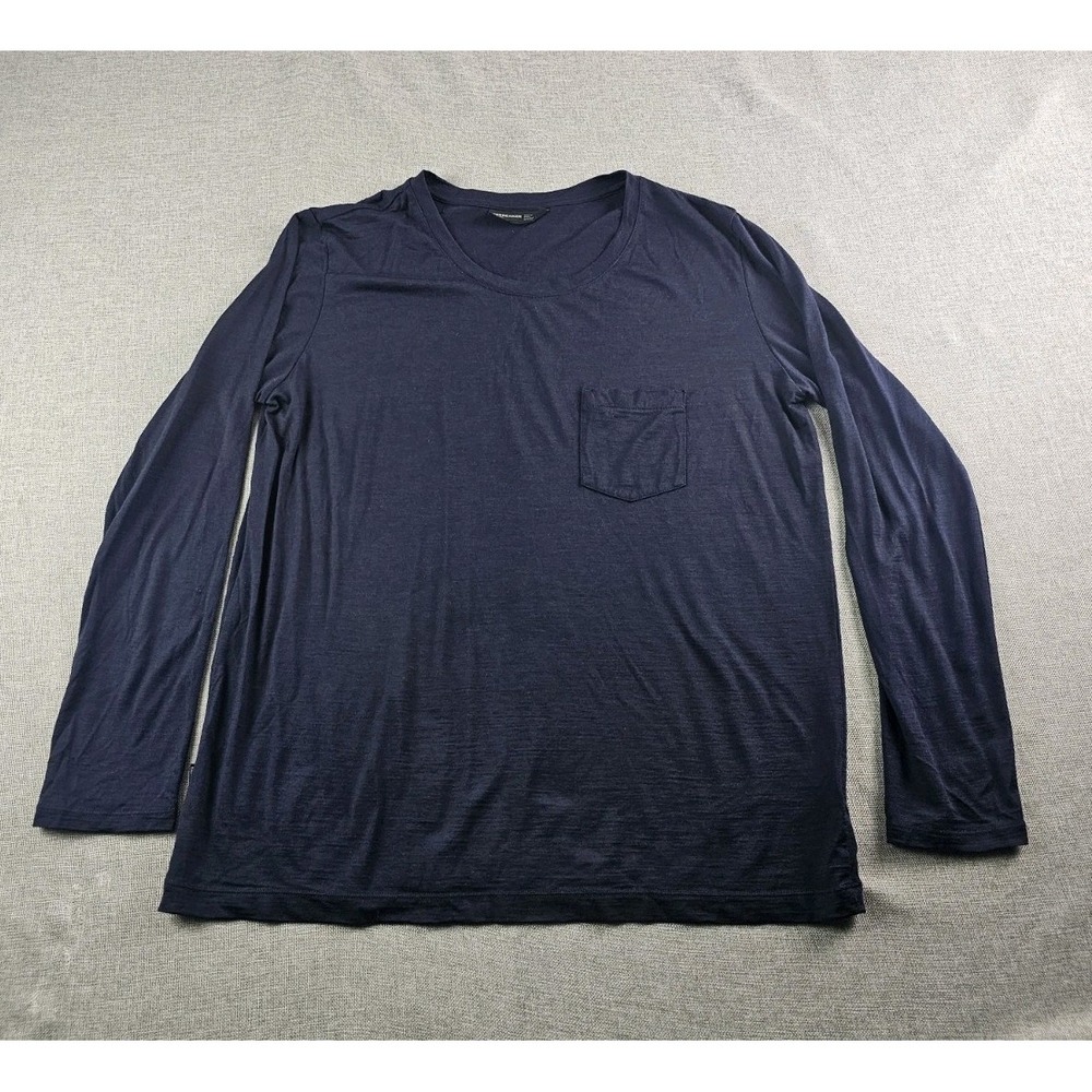 Icebreaker Crew Neck Tee Merino Wool Blend T Shirt Womens Large Long Sleeve
